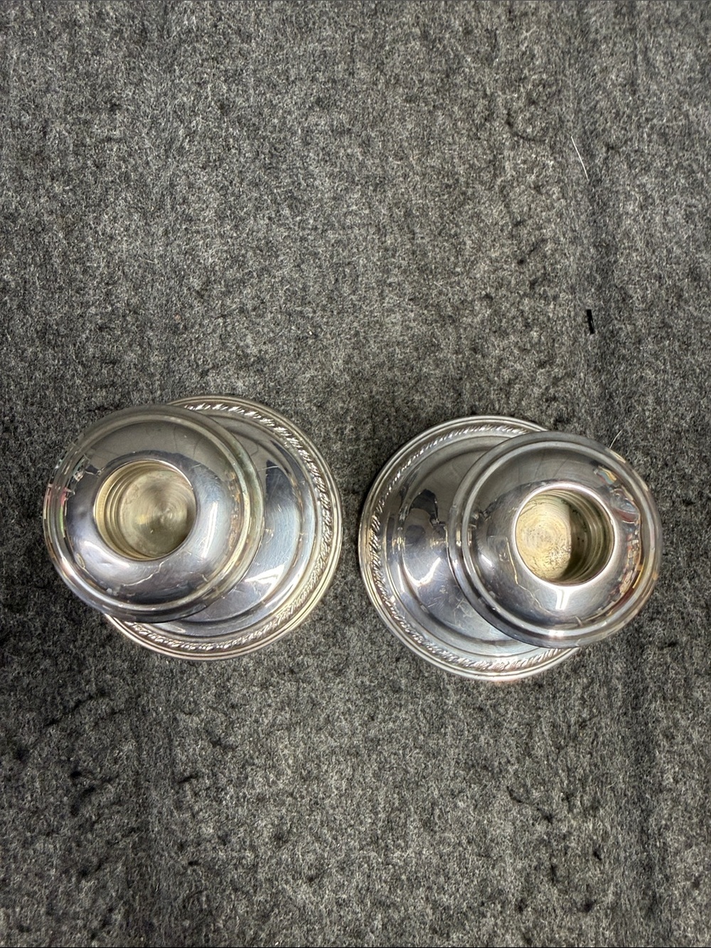 La Pierre Sterling Vintage Pair of Silver Decorative Candle Holders - Picture 14 of 15